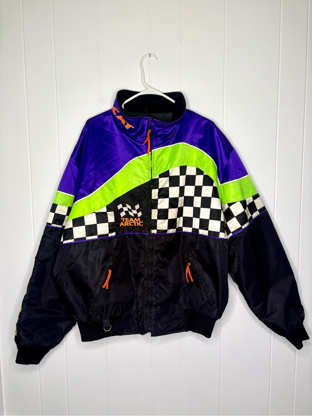 Vintage 90’s Team Arctic Cat Racing Jacket Snowmobile Winter Coat 1990’s Size XL
